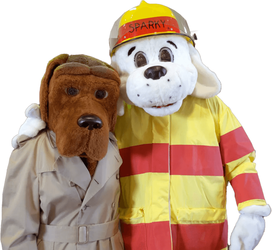 Scruff McGruff and Sparky